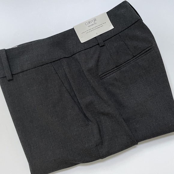 Ann Taylor Dark Gray Slacks - Curvy Fit - Trouser Leg - Size 2 - Picture 3 of 3